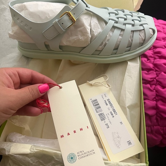 Marni Shoes - Marni Mint Woven Sandals